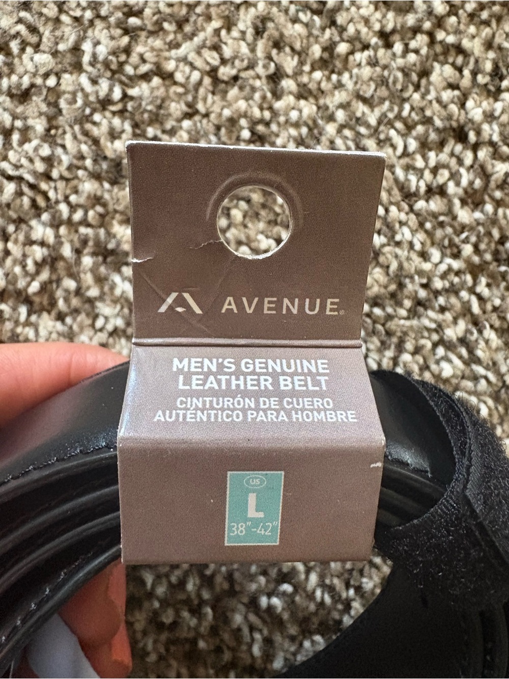Avenue Men's Genuine Leather Belt - Black